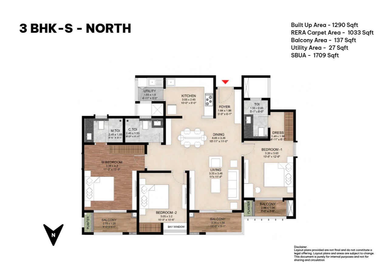 3 bhk-north of the right life