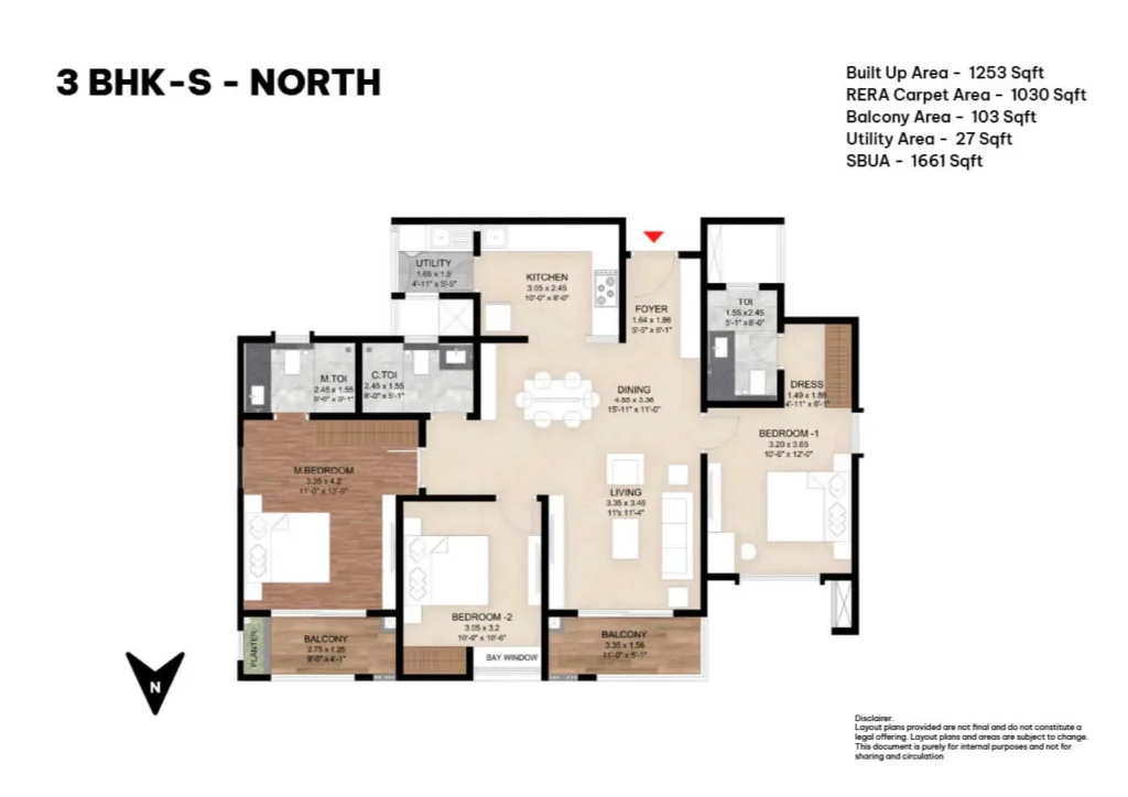3 bhk-s-north of the right life