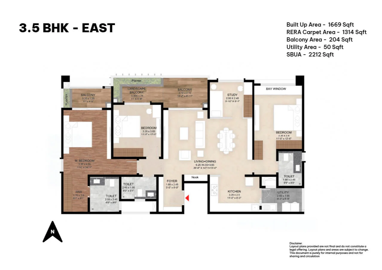 3.5 bhk-east 1590 sqft the right life