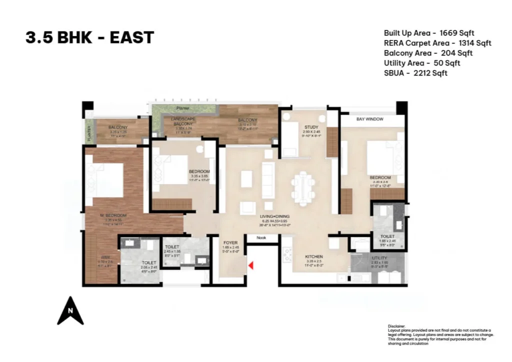 3.5 bhk-east of the right life