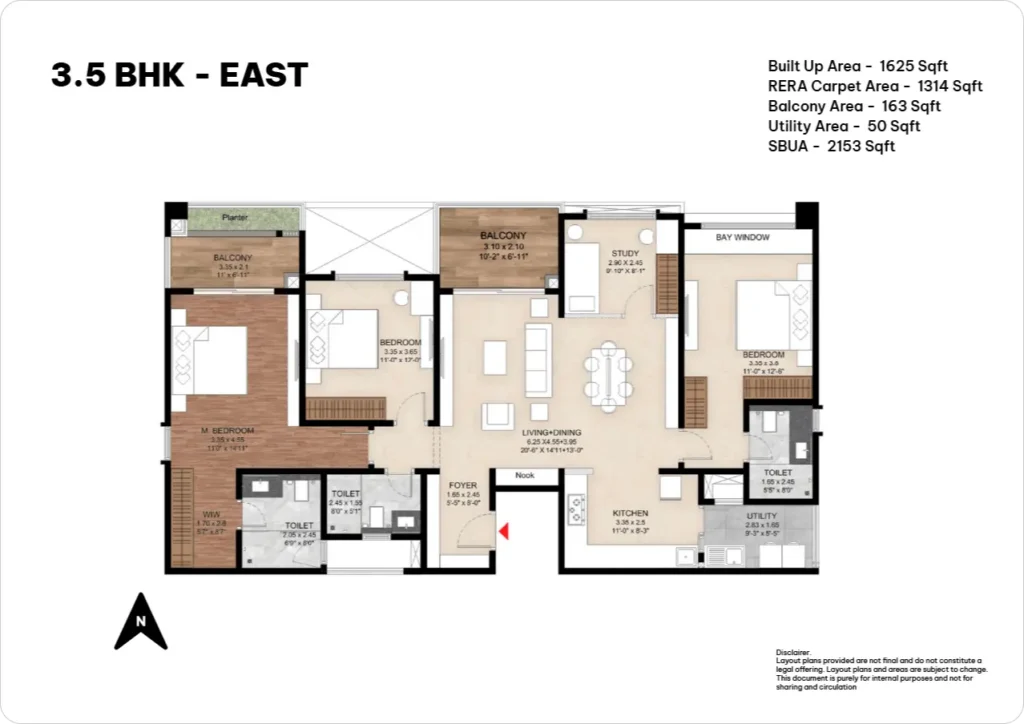 3.5 bhk floor plan of the right life mana skanda